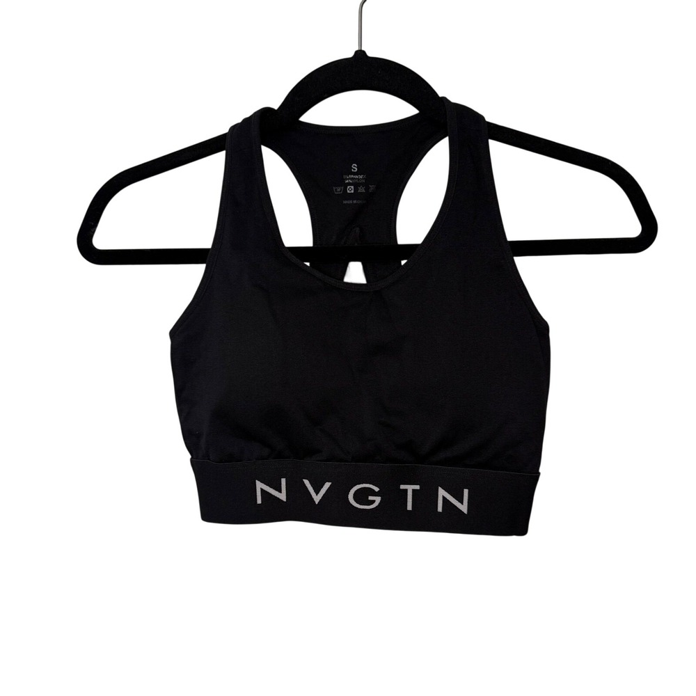 NVGTN Legacy Black Racerback Sports Bra Women's Size Small‎ Seamless Activewear